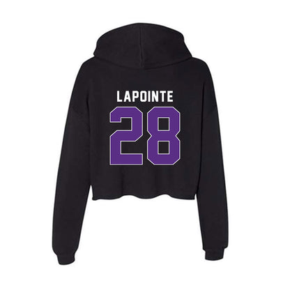 Northwestern - NCAA Women's Lacrosse : Taylor Lapointe - Women's Crop Fleece Hoodie-1