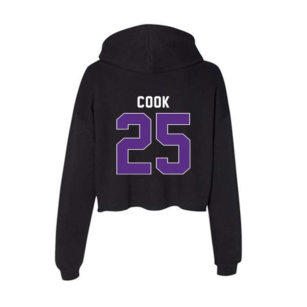 Northwestern - NCAA Men's Soccer : Gregory Cook - Women's Crop Fleece Hoodie-1