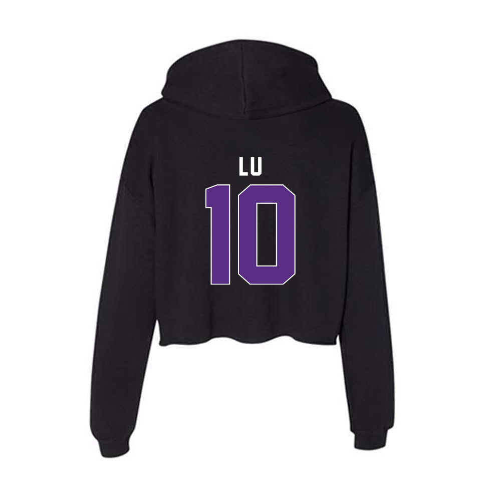 Northwestern - NCAA Women's Fencing : Amy Lu - Women's Crop Fleece Hoodie-1