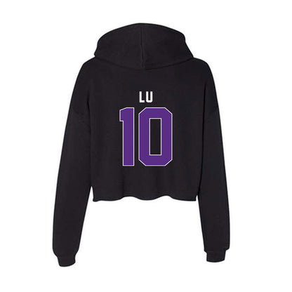 Northwestern - NCAA Women's Fencing : Amy Lu - Women's Crop Fleece Hoodie-1