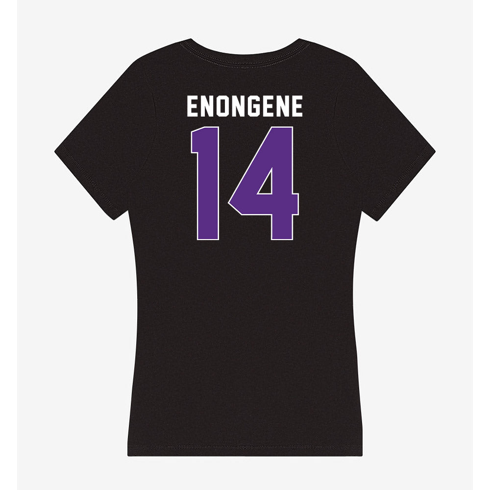 Northwestern - NCAA Football : Dube Enongene - Women's V-Neck T-Shirt-1