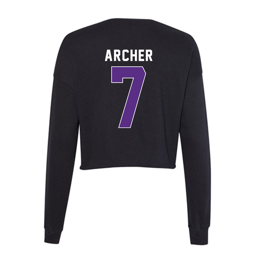 Northwestern - NCAA Women's Lacrosse : Lauren Archer - Women's Cropped Crew Fleece-1