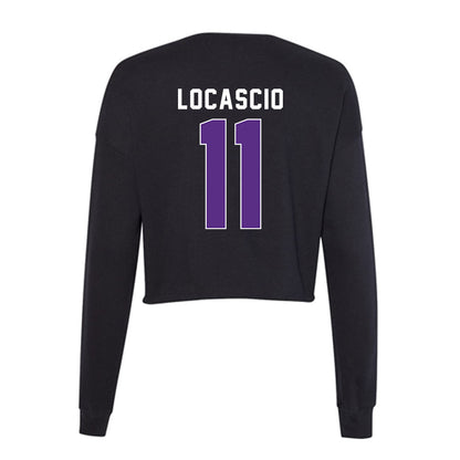 Northwestern - NCAA Women's Lacrosse : Abby LoCascio - Women's Cropped Crew Fleece-1