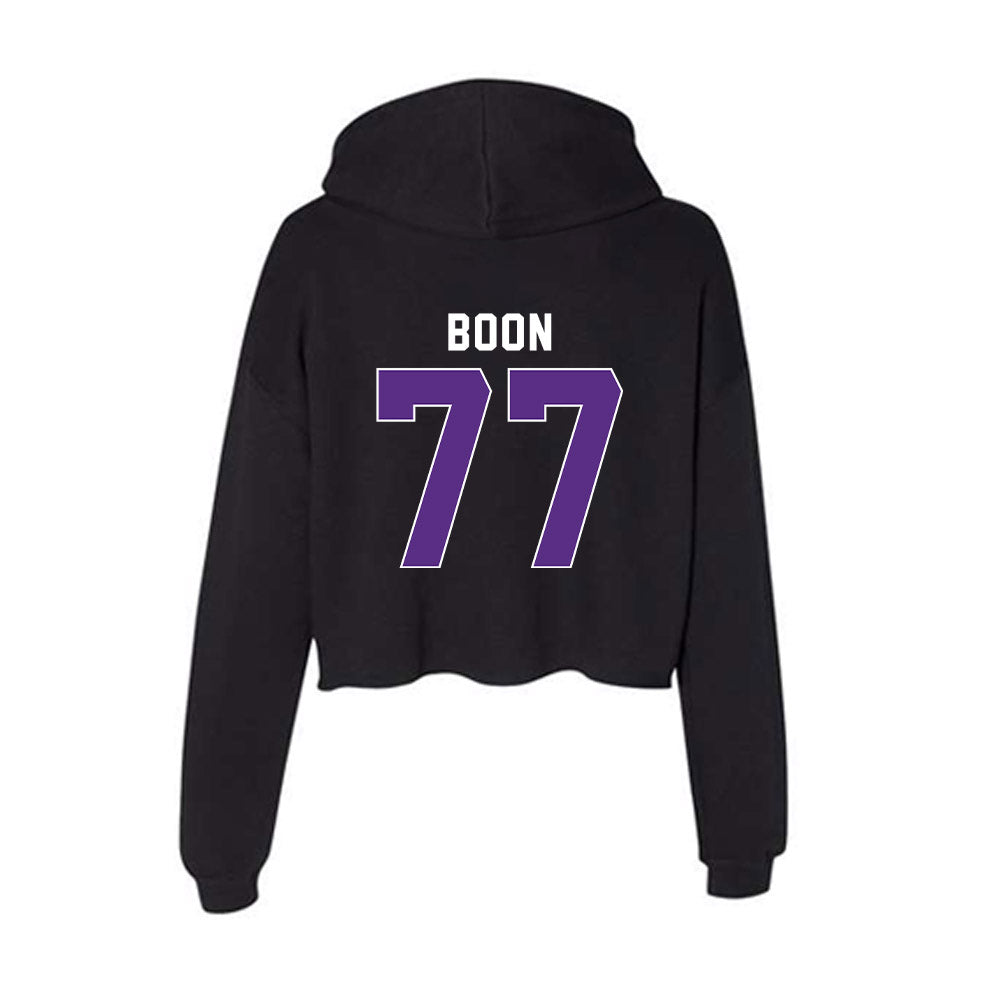 Northwestern - NCAA Women's Field Hockey : Juliana Boon - Women's Crop Fleece Hoodie-1