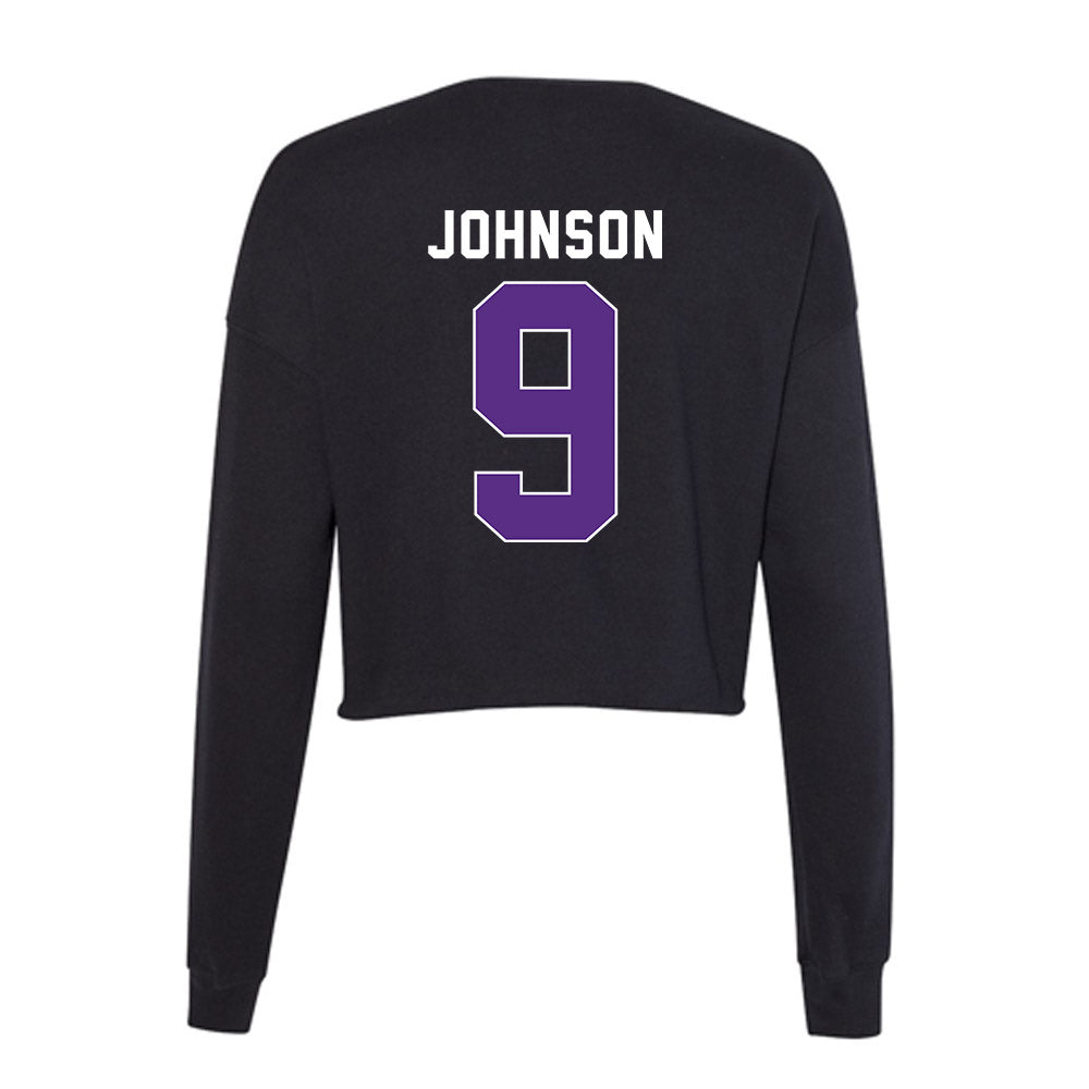 Northwestern - NCAA Women's Lacrosse : Hannah Johnson - Women's Cropped Crew Fleece-1