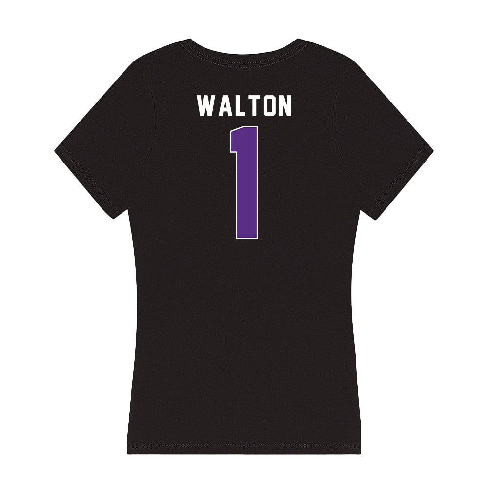 Northwestern - NCAA Women's Basketball : Xamiya Walton - Women's V-Neck T-Shirt-1