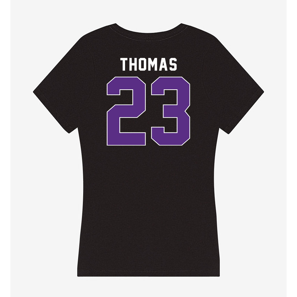 Northwestern - NCAA Women's Basketball : Tayla Thomas - Women's V-Neck T-Shirt-1