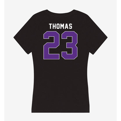 Northwestern - NCAA Women's Basketball : Tayla Thomas - Women's V-Neck T-Shirt-1