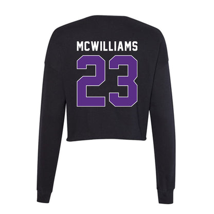 Northwestern - NCAA Women's Basketball : Jasmine McWilliams - Women's Cropped Crew Fleece-1