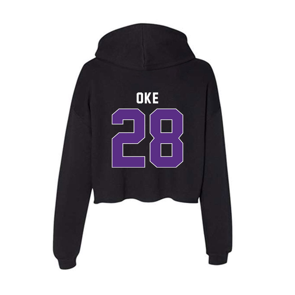 Northwestern - NCAA Football : Timi Oke - Women's Crop Fleece Hoodie-1