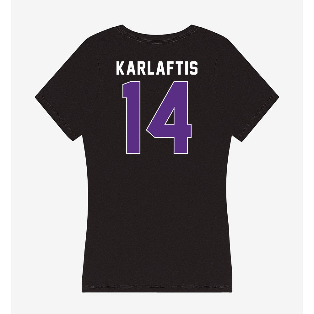 Northwestern - NCAA Football : Yannis Karlaftis - Women's V-Neck T-Shirt-1