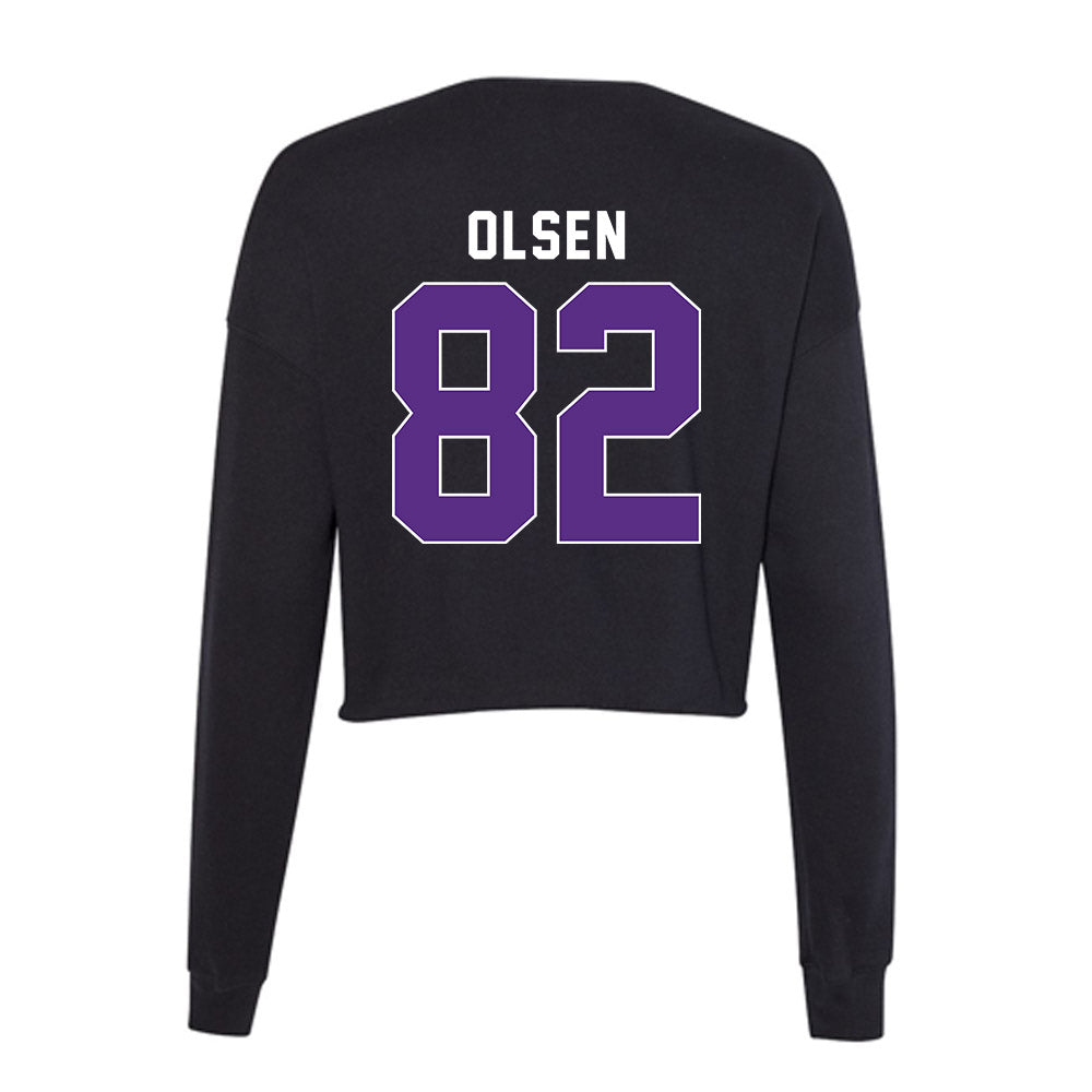 Northwestern - NCAA Football : Jack Olsen - Women's Cropped Crew Fleece-1