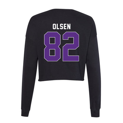 Northwestern - NCAA Football : Jack Olsen - Women's Cropped Crew Fleece-1