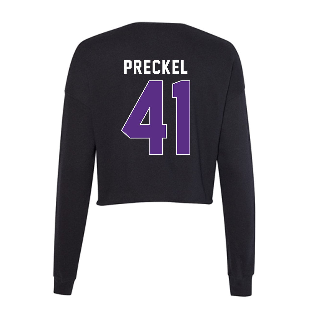 Northwestern - NCAA Football : Robby Preckel - Women's Cropped Crew Fleece-1