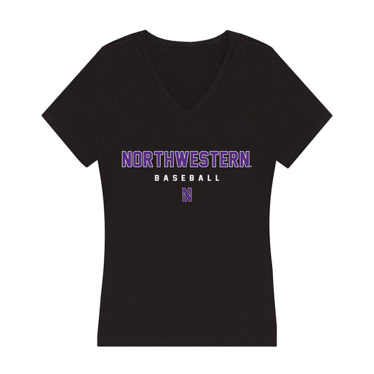 Northwestern - NCAA Baseball : Tyler Ganus - Women's V-Neck T-Shirt-0