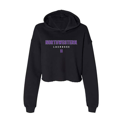 Northwestern - NCAA Women's Lacrosse : Noel Cumberland - Women's Crop Fleece Hoodie-0