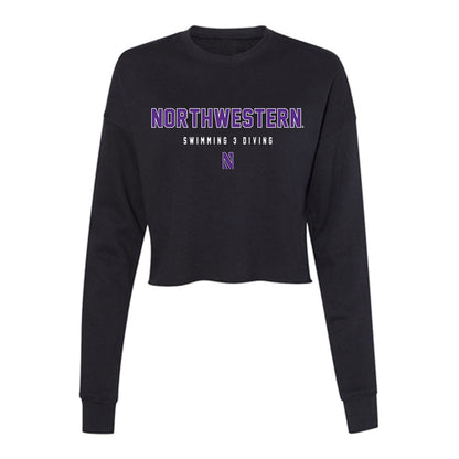 Northwestern - NCAA Men's Swimming & Diving : Stuart Seymour - Women's Cropped Crew Fleece-0