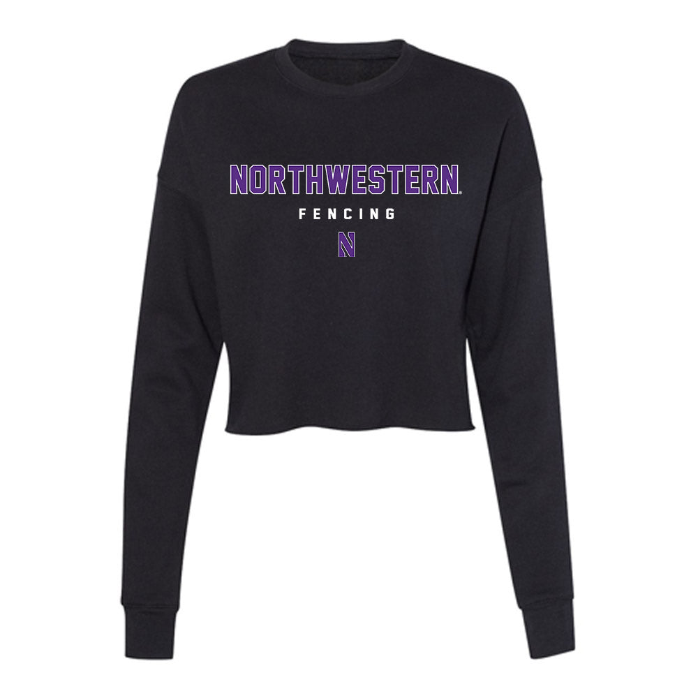 Northwestern - NCAA Women's Fencing : Kailing Sathyanath - Women's Cropped Crew Fleece-0