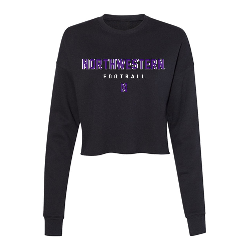 Northwestern - NCAA Football : Michael OConnell - Women's Cropped Crew Fleece-0
