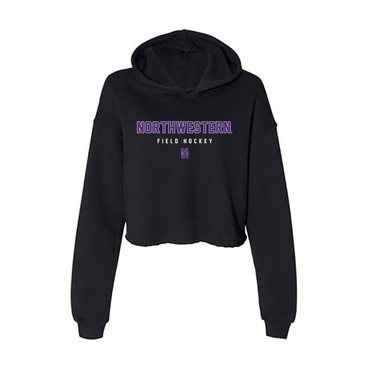 Northwestern - NCAA Women's Field Hockey : Maddie Zimmer - Women's Crop Fleece Hoodie-0