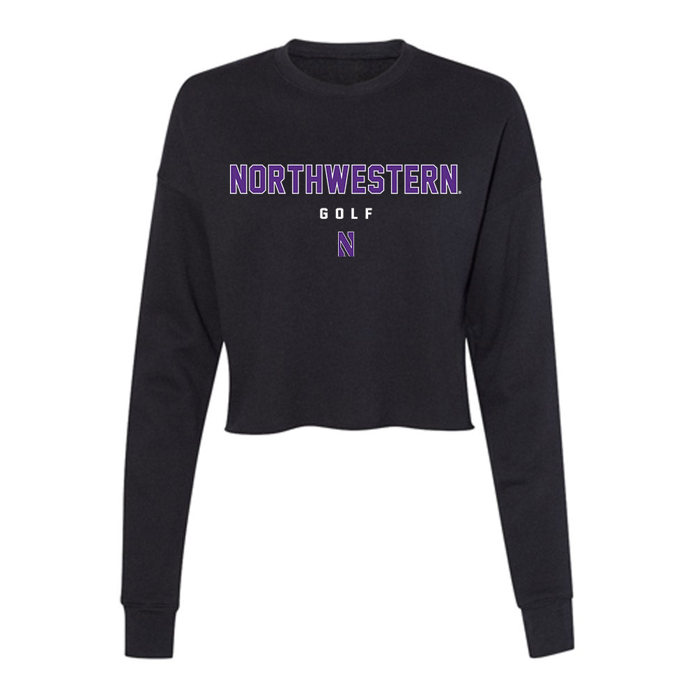 Northwestern - NCAA Women's Golf : Megan Meng - Women's Cropped Crew Fleece-0