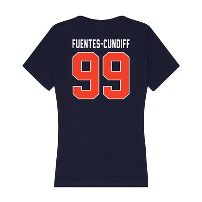 Syracuse - NCAA Football : Elijah Fuentes-Cundiff - Women's V-Neck T-Shirt-1