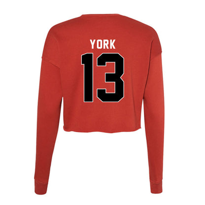 Houston - NCAA Football : Jayden York - Women's Cropped Crew Fleece-1