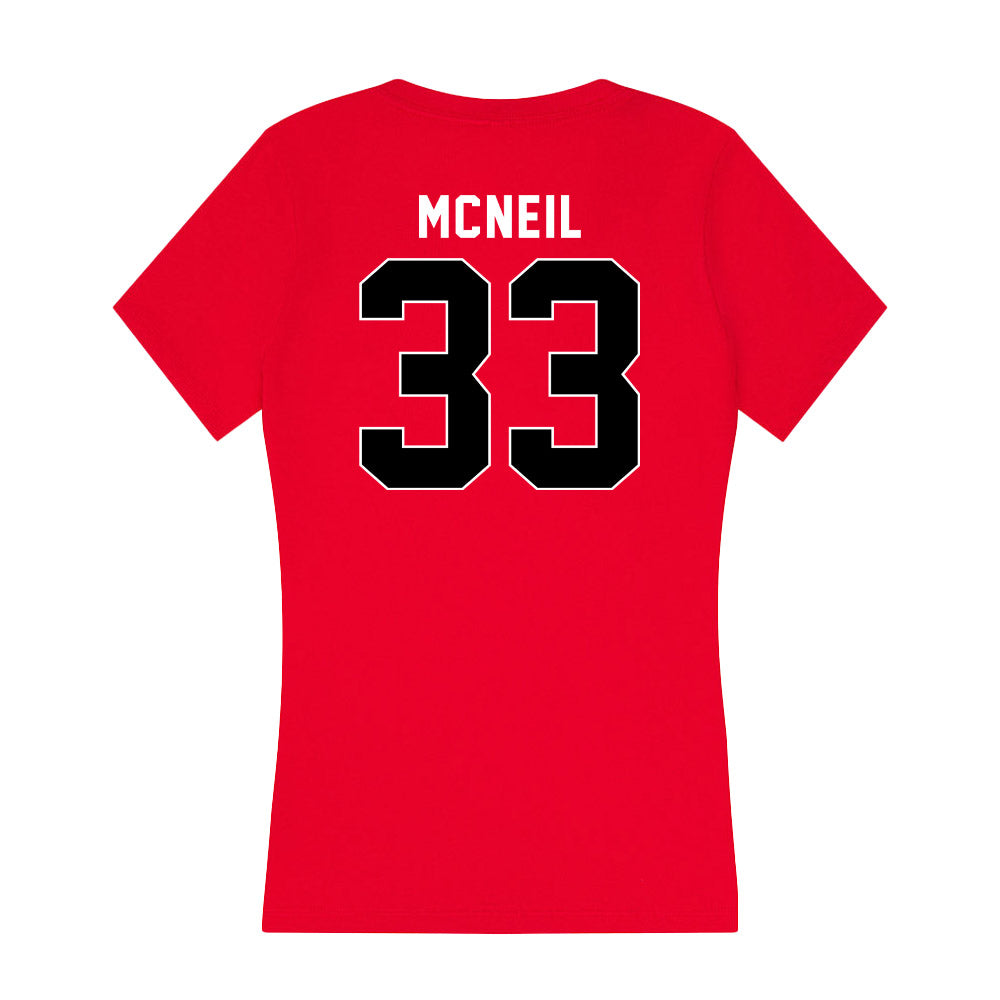 Houston - NCAA Women's Basketball : Logyn McNeil - Women's V-Neck T-Shirt-1