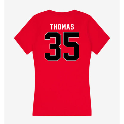Houston - NCAA Football : Kaleb Thomas - Women's V-Neck T-Shirt-1