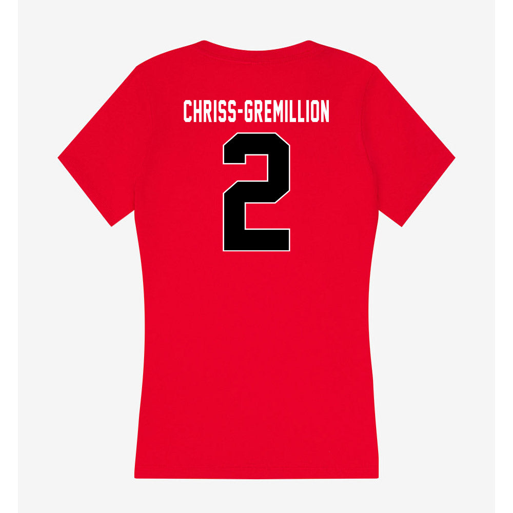 Houston - NCAA Football : Zeon Chriss-Gremillion - Women's V-Neck T-Shirt-1