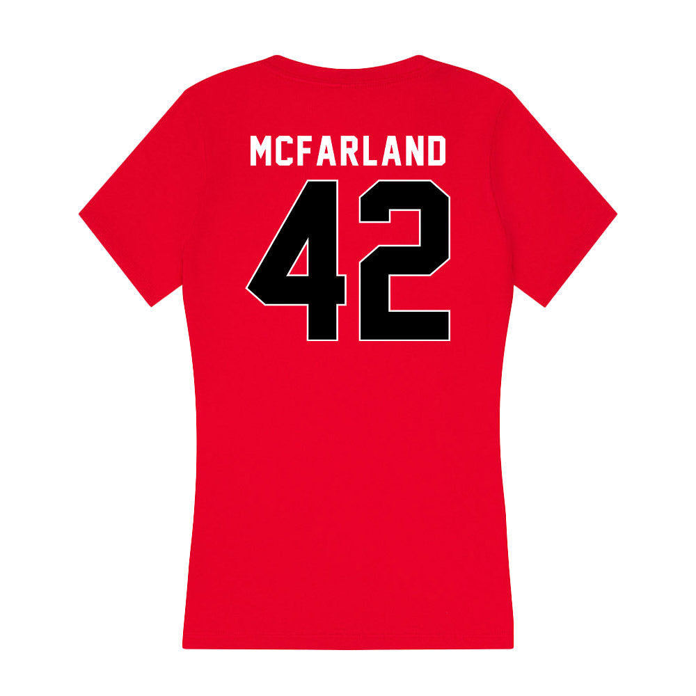 Houston - NCAA Women's Basketball : Peyton McFarland - Women's V-Neck T-Shirt-1