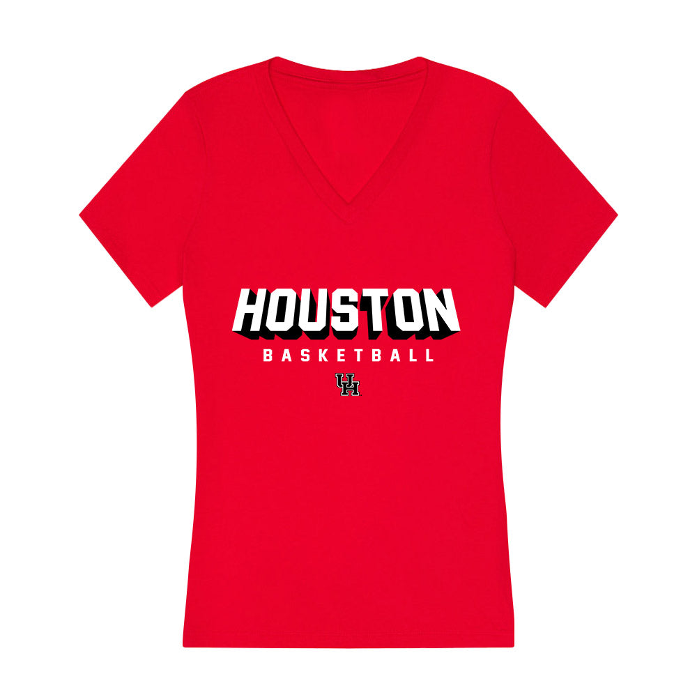 Houston - NCAA Women's Basketball : Logyn McNeil - Women's V-Neck T-Shirt-0