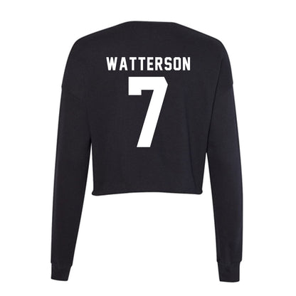 WSU - NCAA Baseball : Cole Watterson - Women's Cropped Crew Fleece-1
