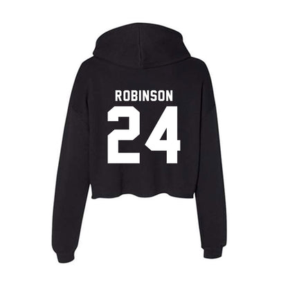 WSU - NCAA Men's Basketball : Dominik Robinson - Women's Crop Fleece Hoodie-1