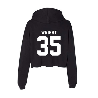 WSU - NCAA Football : Erimus Wright - Women's Crop Fleece Hoodie-1