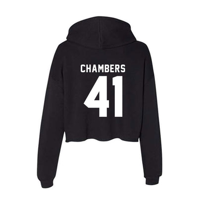 WSU - NCAA Baseball : Bryce Chambers - Women's Crop Fleece Hoodie-1