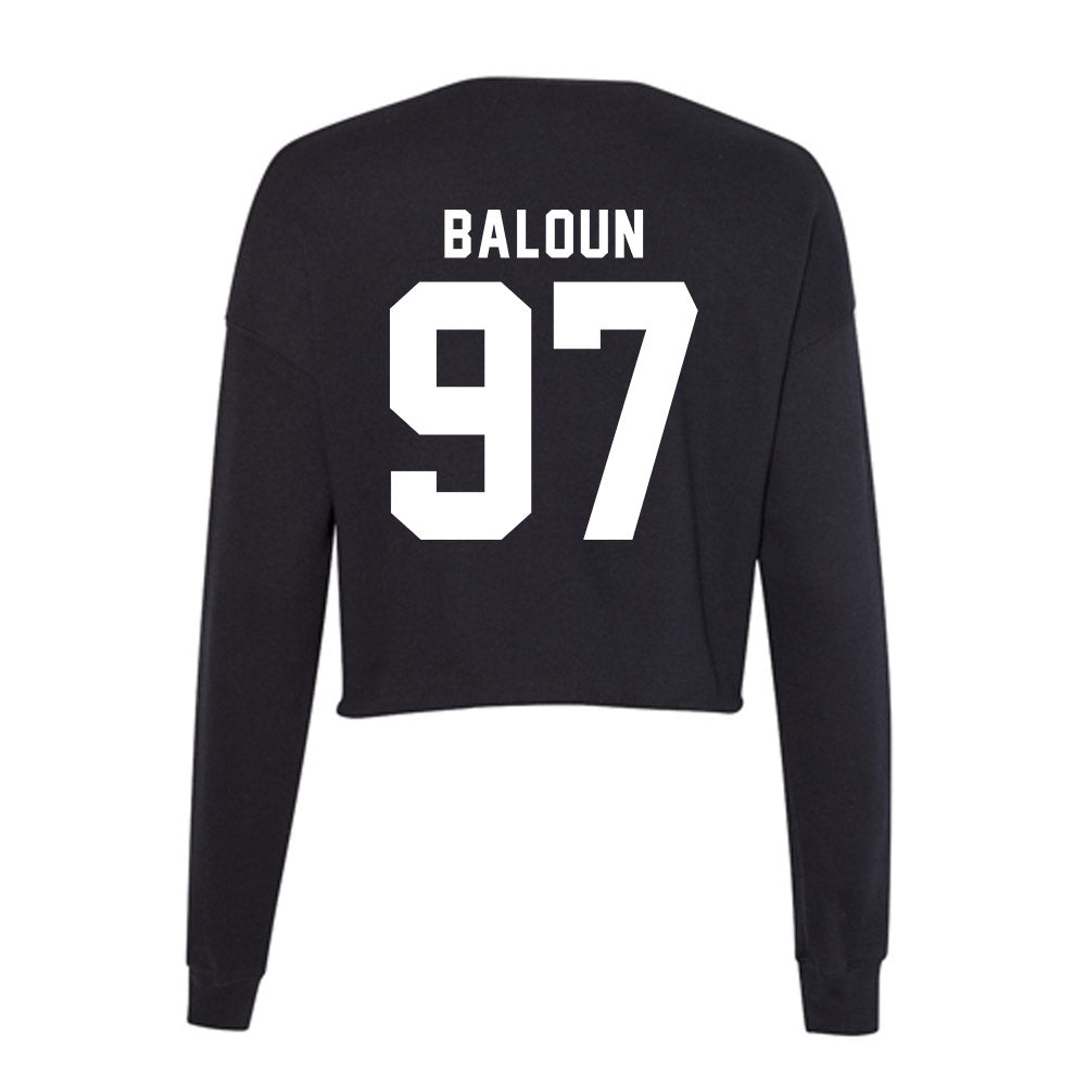 WSU - NCAA Football : Max Baloun - Women's Cropped Crew Fleece-1