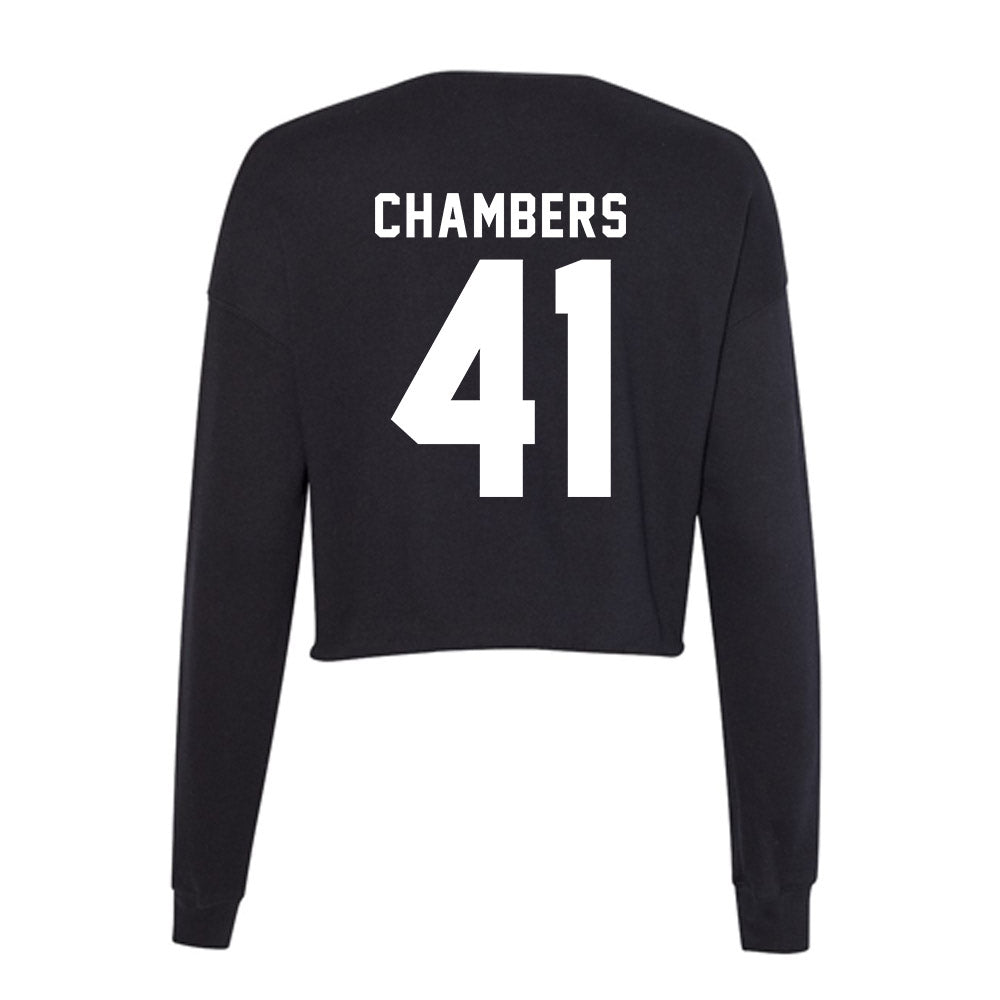 WSU - NCAA Baseball : Bryce Chambers - Women's Cropped Crew Fleece-1