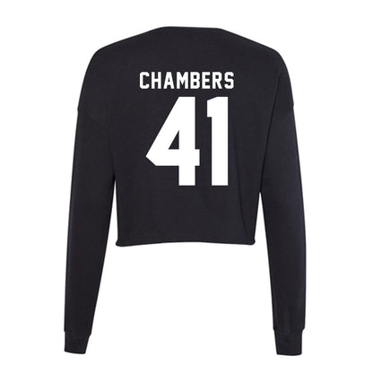 WSU - NCAA Baseball : Bryce Chambers - Women's Cropped Crew Fleece-1