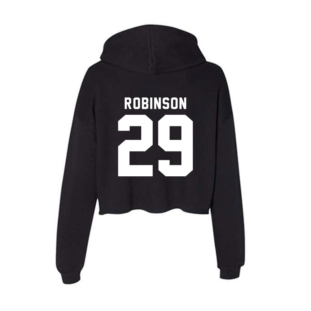 WSU - NCAA Baseball : Jacob Robinson - Women's Crop Fleece Hoodie-1