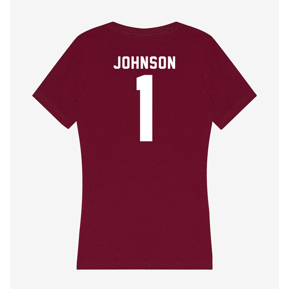 WSU - NCAA Football : Angel Johnson - Women's V-Neck T-Shirt-1