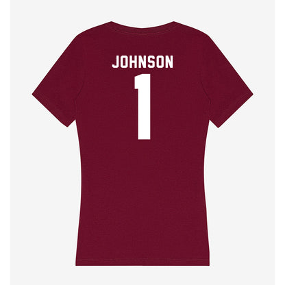 WSU - NCAA Football : Angel Johnson - Women's V-Neck T-Shirt-1