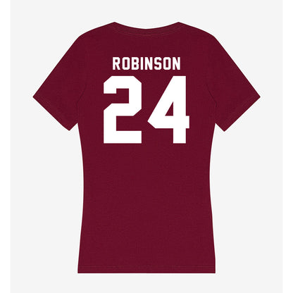 WSU - NCAA Men's Basketball : Dominik Robinson - Women's V-Neck T-Shirt-1