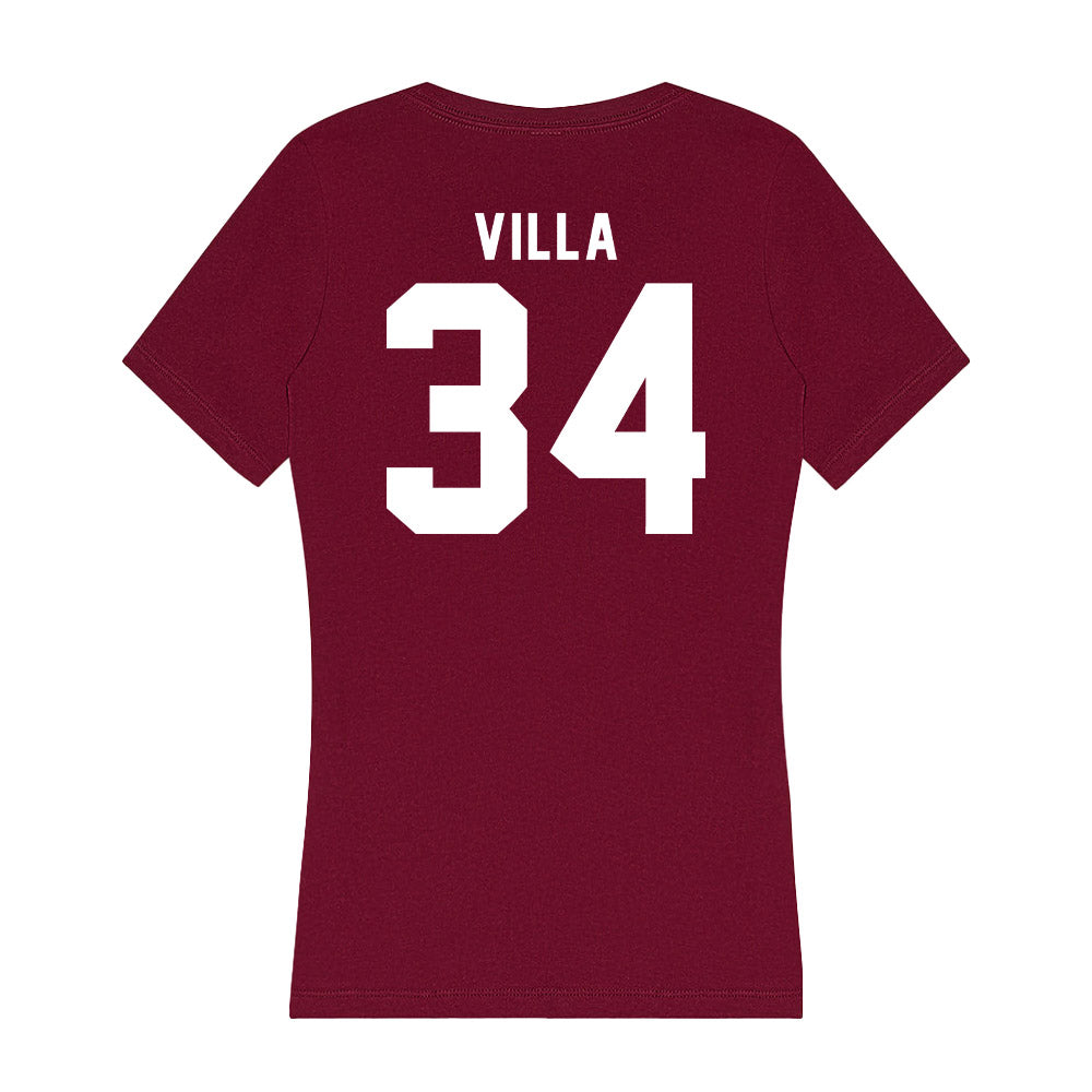 WSU - NCAA Women's Basketball : Jenna Villa - Women's V-Neck T-Shirt-1