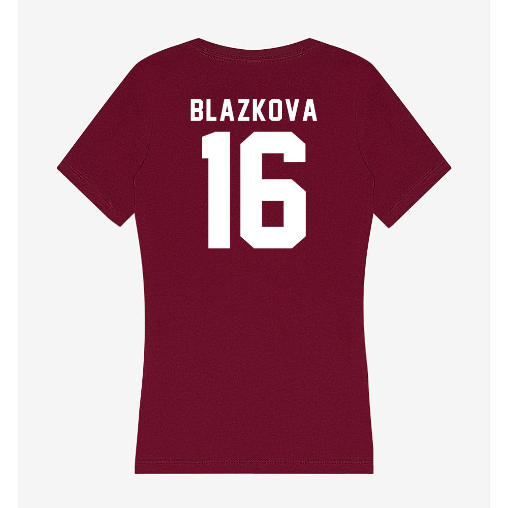 WSU - NCAA Women's Volleyball : Lucie Blazkova - Women's V-Neck T-Shirt-1