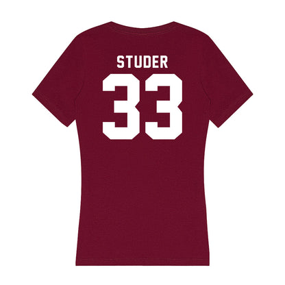 WSU - NCAA Women's Soccer : Jenna Studer - Women's V-Neck T-Shirt-1