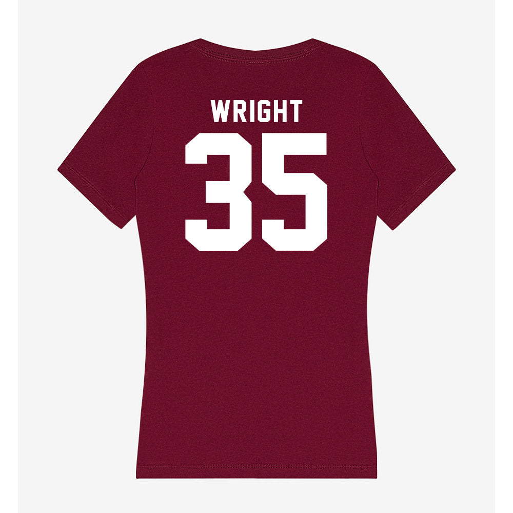 WSU - NCAA Football : Erimus Wright - Women's V-Neck T-Shirt-1