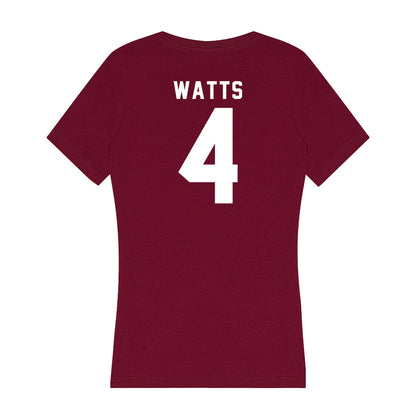 WSU - NCAA Men's Basketball : Lejuan Watts - Women's V-Neck T-Shirt-1