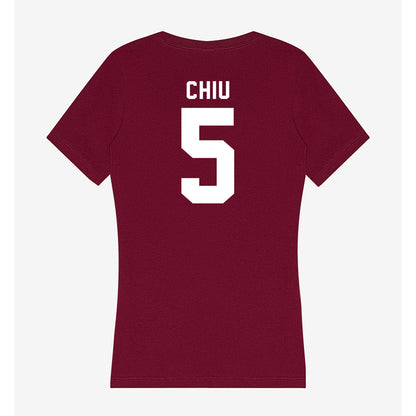 WSU - NCAA Women's Basketball : Jean Chiu - Women's V-Neck T-Shirt-1