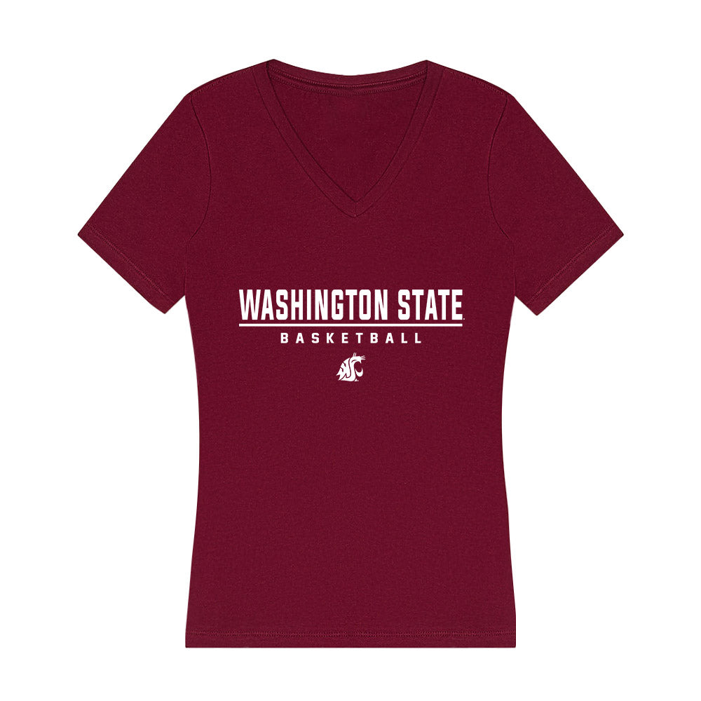 WSU - NCAA Men's Basketball : Marcus Wilson - Women's V-Neck T-Shirt-0